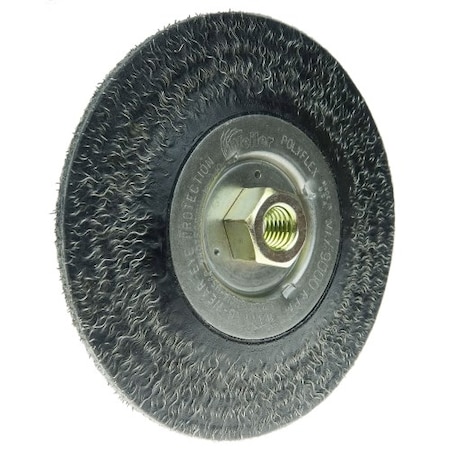 Weiler Polyflex Encapsulated Brush 6", .014" Steel Fill, 5/8"-11 UNC 35206